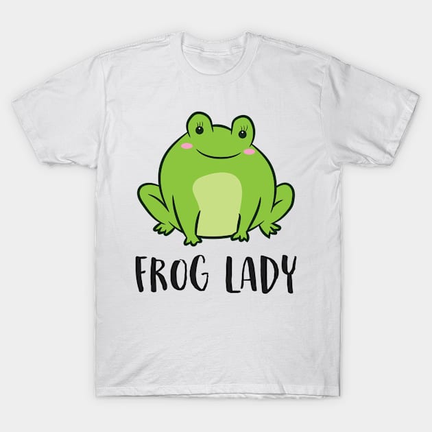 Female Frog Lady Cute Frog Girl Love Frogs T-Shirt by EQDesigns